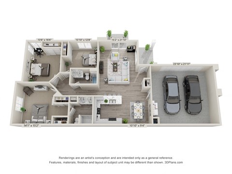 3x2 3D Floor Plan